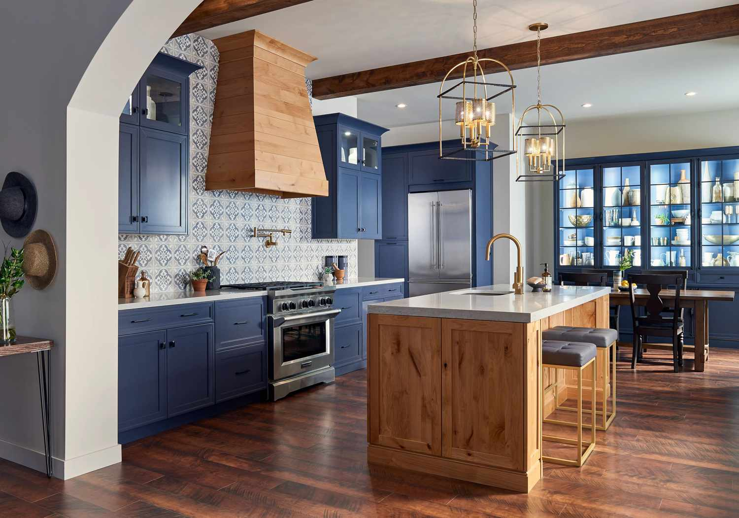 Modern Kitchen Remodel with Custom Blue Cabinets